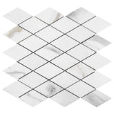 Calacatta Gold Italian Marble Large Diamond Mosaic Tile Honed (Matte)